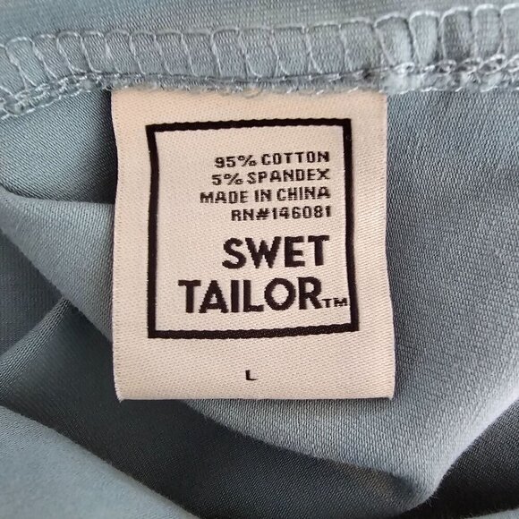 Swet Tailor Men's Light Blue Green Heavy Long Sleeve Button-Up Shirt Size Large - Picture 4 of 9